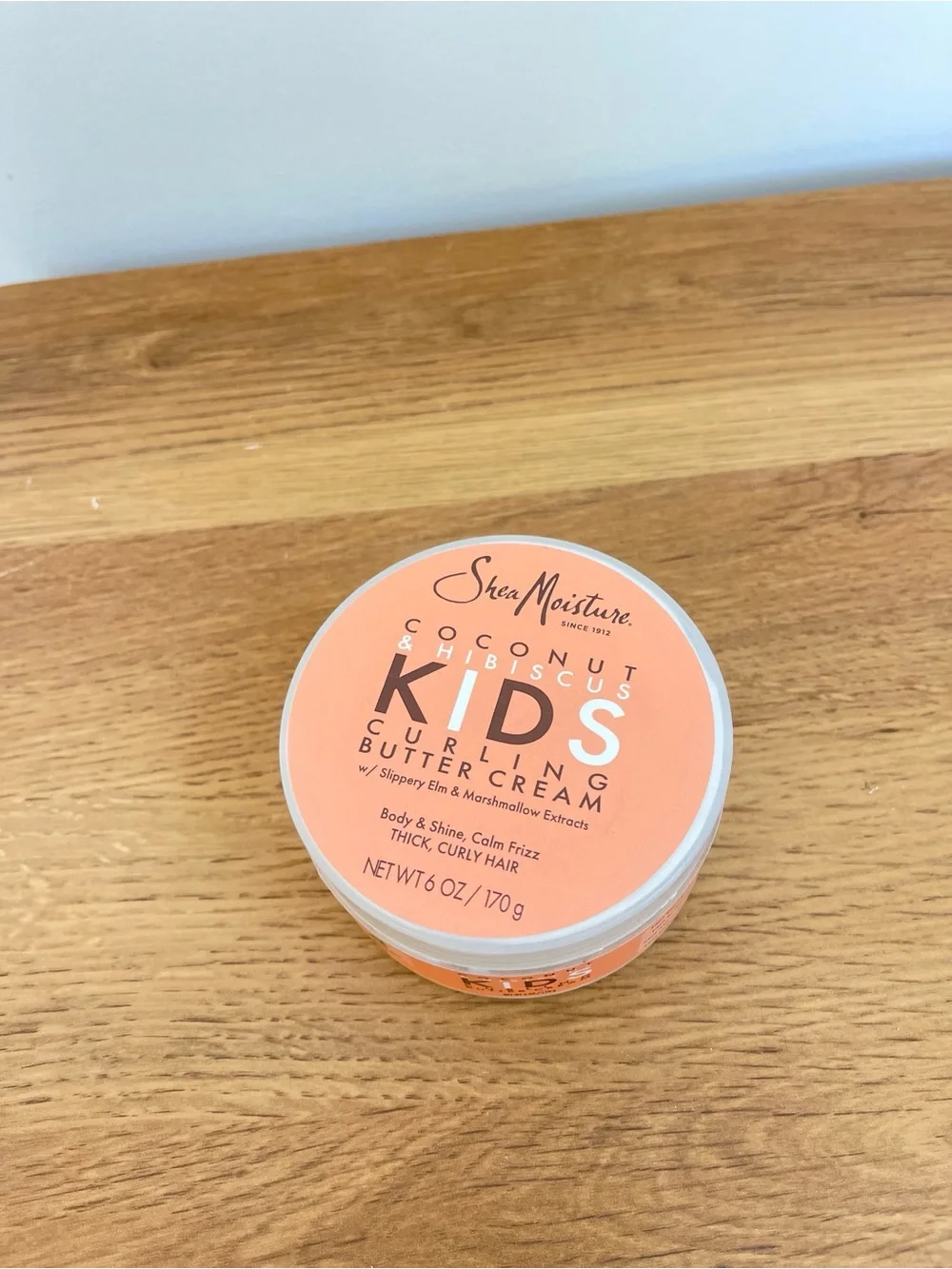 Shea Moisture Kids Curling Coconut Butter Cream - Peach Colored Jar